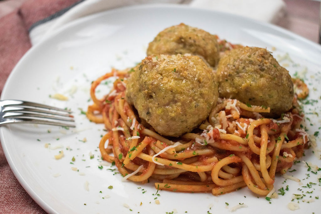 Chicken Meatballs with Spaghetti